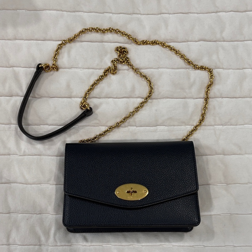 Mulberry Small Darley Leather Bag in Night Sky